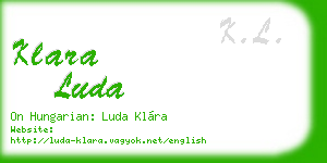 klara luda business card
